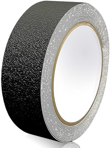 Rusoz Anti Slip Tape for Steps, Self Adhesive Safety Grip Tape Black 2.5cm x 5m, Non Slip Tape for Prevents the Elderly, Children, Pets from Slipping and Falling