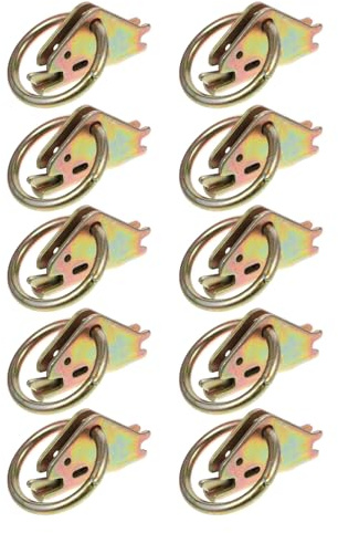 NUOBESTY 10 Anillos de Acero E-Track para Amarre de Remolques Kit 10 Piezas Accesorios para Riel E Anclajes Resistentes para Camiones Furgonetas y Plataformas de Carga