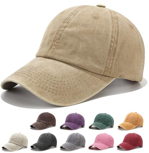 Fuantuda Casquette Baseball Rétro, Coton Anti Soleil Baseball Cap, Hommes Femmes Casquette Réglable 100% Coton, pour Le Running et Les Sports Extérieurs