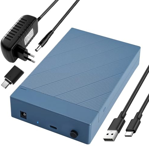 Gbformat 6Gbps Carcasa Disco Duro 3.5 para SATA SDD/HDD de 2,5/3,5,USB3.1 Estación de Acoplamiento para Disco Duro, Caja DiscoDuro 3.5 con Adaptador de Corriente de 12 V/2 A, UASP,28TB