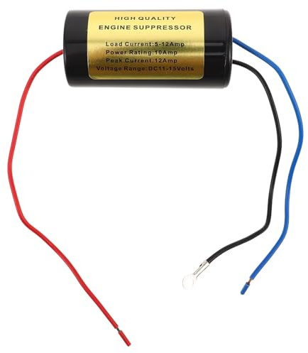 HEMOTON Filtre Antiparasite Électrique Métal 10 Amp pour Isolateur de Bruit Moteur, Compatible avec Système Audio Voiture, de Bruit pour Accessoires de Voiture
