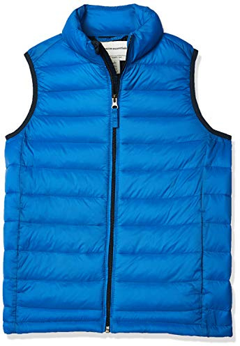 Amazon Essentials Chaleco Acolchado con Capucha. Ligero, Plegable e Impermeable Niño, Azul Cobalto, 8 años