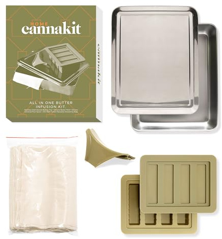 HomeCannaKit - All-Inclusive Herbal Infused Butter Kit, DIY Herbal Butter Maker, Butter Molds Silicone for Butter Sticks