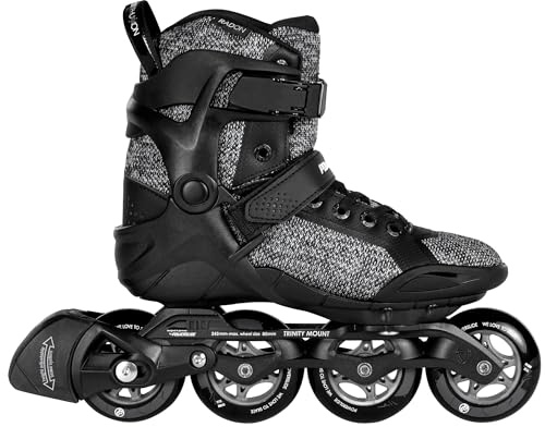 Powerslide Inline Skates Phuzion Radon Black White 80 Gr. 37-47 - Inliner für Herren und Damen in Schwarz/Grau, 80mm/85A Rollen, ABEC 5 Pro Kugellager Gr. 46