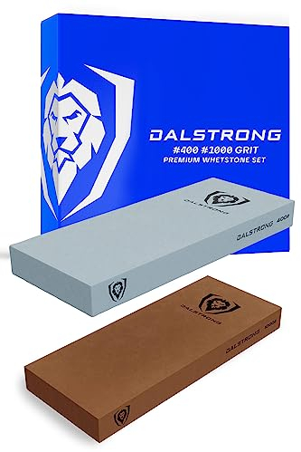 DALSTRONG Premium Whetstone Kit - #1000/#400 Knife Sharpening Kit - Extra Large Grit Stones - Top-Grade Corundum - Thick Knife Sharpening Stone - Whetstone Set Knife Sharpener - Ultra-Durable