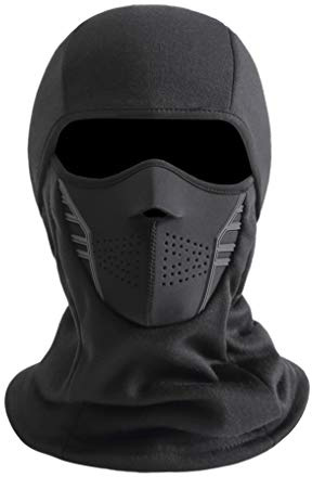IRELIA Winter Windproof Fleece Ski Mask Balaclava Headwear Motorcycle Thermal Face Mask Bandanas Black