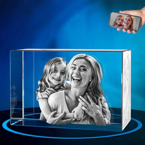 ArtPix 3D Crystal Photo, Personalized Mothers Day Gifts for Mom, Women, Wife, Her, Him, Men, Husband, Grandma, Great Customized Gift With Your Own Photo, Custom Glass 3D Laser Etched Picture Frame