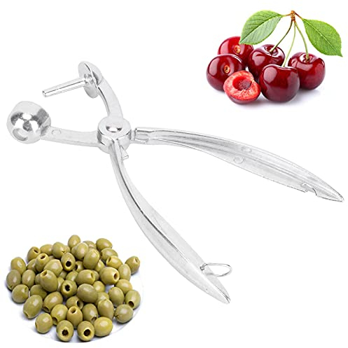 Guoshiy Cherry Corer, Strumento per snocciolatore a Risparmio di manodopera Resistente e Facile in Lega di Alluminio Sicuro per Rimuovere Le Olive Ciliege Date Rosse per Rimuovere Il Nucleo