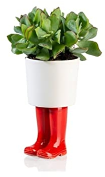 Bitten Gummistiefel Mini Blumentopf in rot