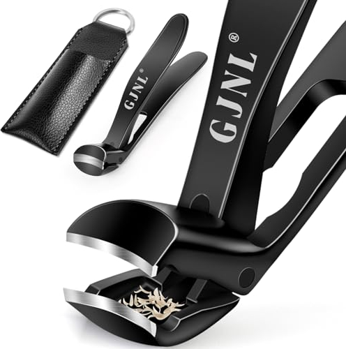 Tagliaunghie uomo piedi, tagliaunghie professionale per anziani unghie spesse con ergonomico testa ad angolo, grande taglia unghie per piedi mani uomo con serratura di sicurezza ad ampia apertura