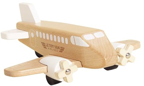 Le Toy Van Aereo Giocattolo in Legno | Giocattolo Senza Tempo per Bambini con eliche rotanti, Adatto a Bambini dai 3 Anni in su