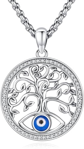Eusense Livets träd halsband 925 silver hänge halsband livets träd hänge kedja gåva smycken för kvinnor, kvinnor, flickor, mors dag, Sterlingsilver