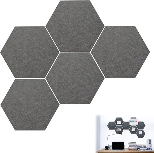 5 Hexagonal Autocollante, Lot de Mousse Acoustique Haute Densit Mousse Anti Bruit pour Mural,Studios d'enregistrement,Salles de Musique