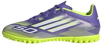 Adidas Unisex - Adulto F50 Club Turf Football Boots, Purple Rush/Cloud White/Lucid Lemon, 44 2/3 EU