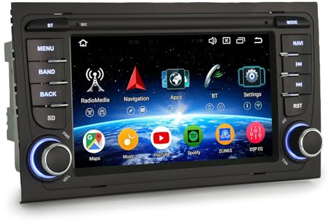 Erisin 8-Core 4GB+64GB Android 14 Radio Coche Estéreo de Automóvil para Audi A4 S4 RS4 8E B9 Seat Exeo 7 GPS Navegación IPS Wireless CarPlay Android Auto DSP Bluetooth 5.0 WiFi Dab+ USB Canbus OBD2