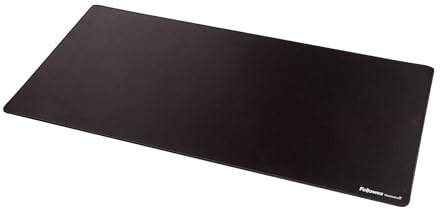 Fellowes Breyta Tapis de bureau sous main large – Noir – Base antidérapante en caoutchouc, bords cousus résistants, protection Microban, idéal pour l’écriture, la saisie et l’utilisation de la souris