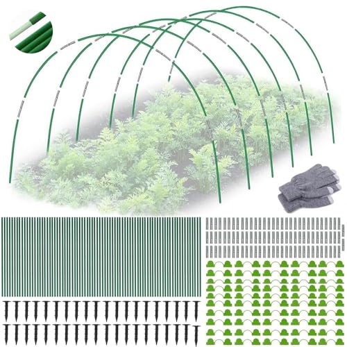 TOPRUNYI Folientunnel für Hochbeet,80PCS Pflanztunnel Bögen,Gartentunnel Reifen,Folientunnel Bögen mit Kunststoff Umwickelt,Gewächshaus Tunnel Bögen,Gewächshausreifen Fiberglas,Tunnelbögen Hochbeet