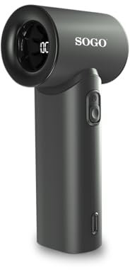 SOGO Ventilador de Mano Portátil Recargable con Motor BLDC 17400RPM - USB-C 5 Velocidades + Batería 8H de Autonomía - Silencioso y Ligero para Viajes, Oficina y Exterior