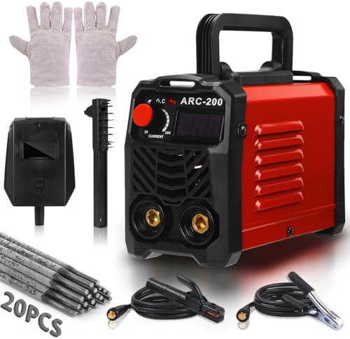 Mini Welder,Stick Welder 200A, 20PCS Rods,Portable Welding Machine,110V Welding Machine, ARC Welder Machine, ARC200 IGBT Inverter Welder with Hot Start Anti-Stick Digital Display for 1/16-1/8 Rod
