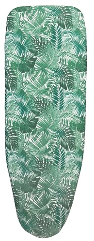 Cofan Funda para Tabla de Planchar | Tamaño Universal | Material: 100 % algodón | Acolchada | 3 Capas: Espuma, muletón y algodón | Refleja el Calor y el Vapor | Ramas Verdes | Medidas: 135 x 53 cm