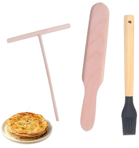 ZORVYN Lot de 3 Ustensiles pour Crêpes & Pâte, Spatule à Crêpes, Set de Crêpes, Outil pour Pancakes et Crêpes Fines (pour Crêpes, Pancakes, Galettes)