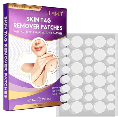 XFSEG 144 PCS Warzenpflaster Sanft Hautfreundlich Warzen Entfernen Stielwarzen Entfernen Schnelle Ergebnisse Akneentfernung Geeignet für Füße Hals und Rücken