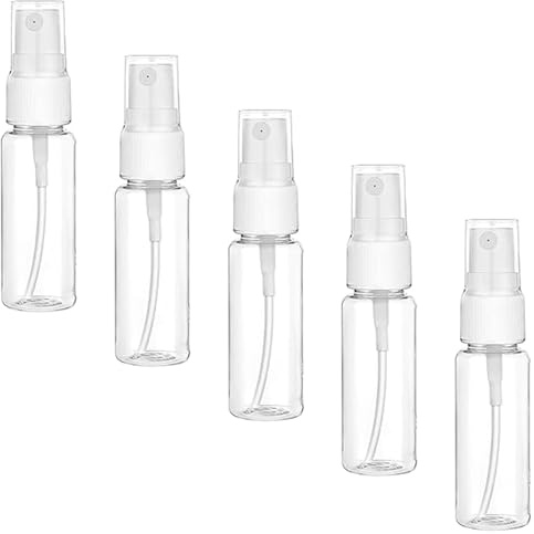Wangqiuqiu 5 PCS Small Spray Bottles,Mini Spray Bottle,Travel Sprays Bottle,Refillable and Clear,For Traveling Make-up Skincare Cleaning for Perfume Toners Rose Water Cosmetics (20ml)
