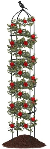 Traliccio per pomodoro, supporto regolabile in metallo da 175,3 cm, traliccio rialzato per aiuola da giardino rialzata per fiori di vite, frutta, rose, interni, patio, aiuola rialzata, parete