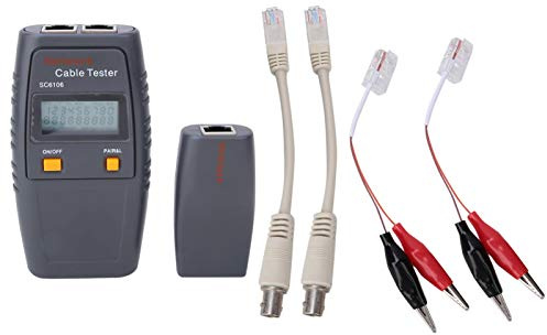 LCD-kabeltestare, SC6106 Plast LAN-nätverksledningskabeltestare Elektrisk ledningssökare Testning med LCD-skärm Automatisk fördröjningsavstängning