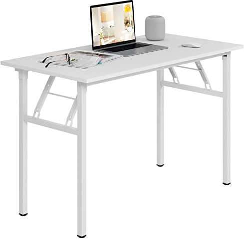 Need Office Computer Desk - 47.2L Sturdy and Heavy Duty Folding Laptop Table,Writing Table/Home Office Desk/Sewing Table,No Assembly Required,White AC5DW(120 * 60)