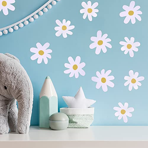36 stycken väggtatuering barnrum vit tusensköna självhäftande väggtatuering väggklistermärken väggdekoration gör-det-själv väggklistermärken boho för flickor och pojkar babyrum sovrum barnrum
