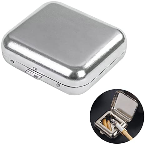 CONGGUAN Tragbarer Metall-Aschenbecher für Zigaretten, quadratisch, Mini-Reiseaschenbecher mit Zigarettenhalter für Outdoor, Reisen, Camping, Garten, Auto, Bar