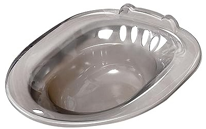 Sharplace Elderly Sitz Bath Women Bidet Hip Bath with Drain Holes Versatile PP Materials Over The Toilet Accessories Portable for Standard Toilets, Grey