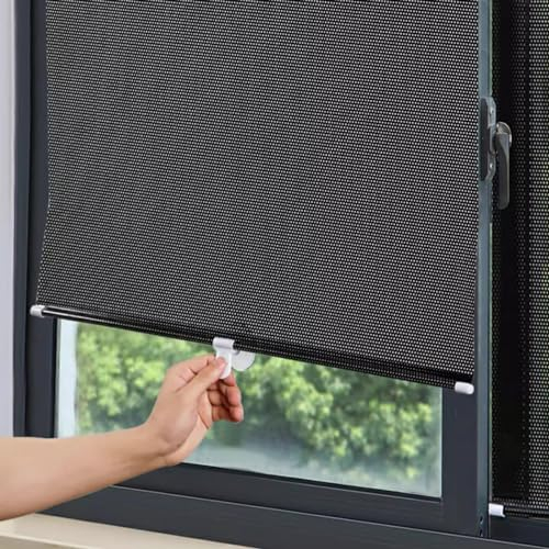 Sunscreen Blackout Roller Blinds, Suction Cup Roller Blind, Uv Protection Car Retractable Curtain, Privacy Screens Black Out for Bedroom Kitchen, No Drilling Required(Size:50x125cm)