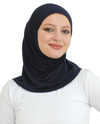 Prien Sport Instant Hijab för kvinnor, muslimsk bomullsturban, mjuk huvudscarf, redo att bära hijabs bönkläder, islamisk klädsel