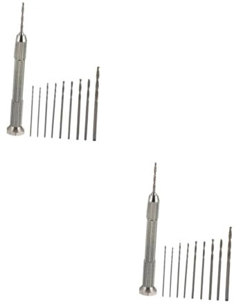 OSALADI 2 Stück manueller Bohrer Draht Kette Werkzeug Handbuch Schraubstock handmeißel hand drill Handbohrer für Hobbyarbeiten minibohrer Präzisionsbohrer Mini-Bohrmaschine Stahl Silver