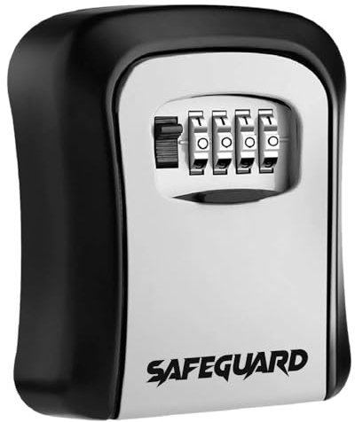 D&S London Safeguard Key Safe 4-Digit Combination Heavy-Duty Waterproof Wall Mounted for Home, Business, Garage, Airbnb, Key Safe Outdoor, Police-Approved, Strong Alloy Body, 115x40x95 mm