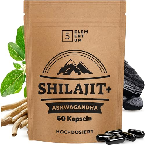 Shilajit Capsules Pure Himalaya – 60 Kapslar 1000 mg med 71% Fulvinsyra | Mumijo med Ashwagandha | Växtbaserat Kosttillskott Testat av Eurofins – Ekonomiförpackning