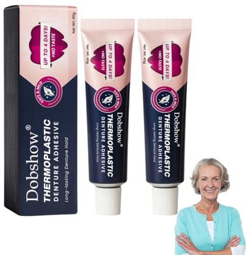 Dentahold Adhesive, Dobshowe Denture Adhesive Thermoplastic, Professional denture Adhesive Thermoplastic Denture Adhesive Improves Fit, Comfort and Stability for Fixing Upper and Lower Dentures (2)