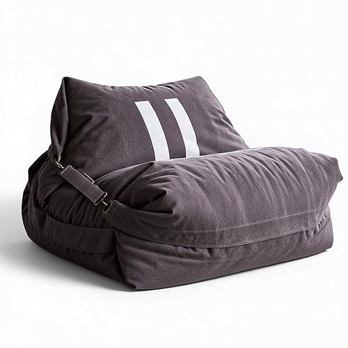 Aiire Sillón Puff Gigante de Diseño - [180x140] Sofa Puf con Relleno Incluido XXL - Bean Bag Chair Salon para Jóvenes y Adultos Moderno - Lavable y Desenfundable - Cojin de Suelo Grande Pause Gris