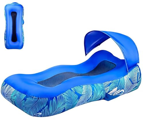 Blow Up Lounger Camping Sofa with Sunshade | Air Lounger for Garden Beach Picnic Patio Lawn Camping Backyard Outdoor
