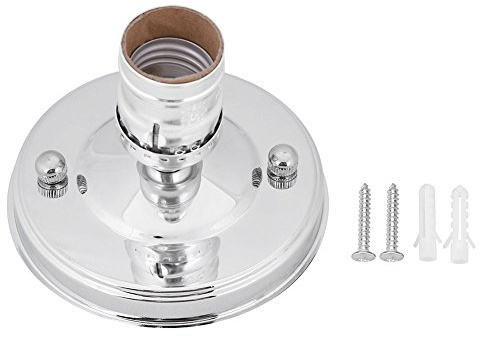 Vintage Supporto Lampada da Parete Luce Supporto di Base Industriale da Soffitto Lampadario da Soffitto Presa Ciondolo Lampadina con Vite per Casa Cucina Alberghi Bar Ristorante Decorazione (Silver)