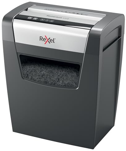 REXEL Momentum X312, Distruggidocumenti Manuale, 13-12 Fogli A4 (70-80 gr/mq), Taglio a Frammento, Livello di sicurezza P-3, per Uso Personale/Home Office, Capacità 23 Litri, 2104572EU