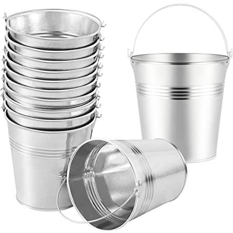TOYANDONA 12 PIÈCES Sûr Seau en Fer Blanc Glaçage Français Frites Tin Seaux Seaux en Métal Seau À Glace D' étain Galvanisé Récipient en Fer- Blanc De Fer Hanging Pots De Fleurs