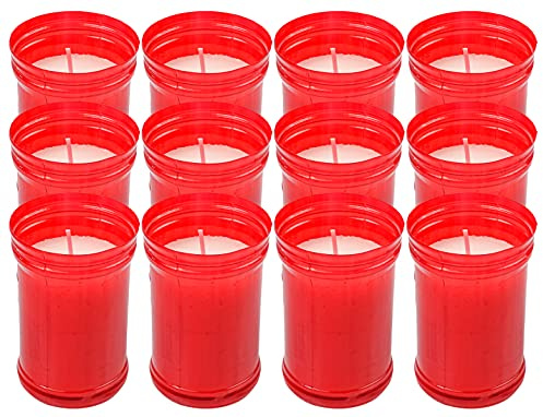 H HANSEL HOME Pack 12 Velones Mediano Rojo Velón Votivo Vela Roja 9 x 6 cm