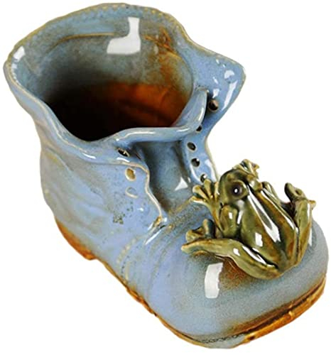 Dekorativer Blumentopf, Stiefel Geformte Blumentöpfe Keramik Cartoon Schuh Sukkulenten Übertopf Für Home Office Desktop-Dekoration-Blue