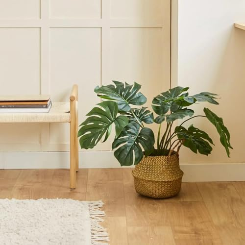 BLAINE | Monstera 60cm | Dekorativa konstväxter | Stor konstväxt | Konstväxter för inom- och utomhusbruk | Realistisk dekorativ konstväxt för hemmet