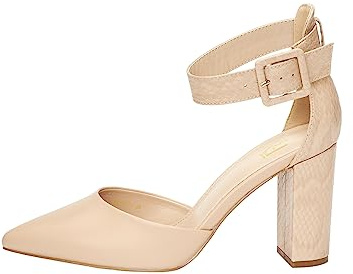 Rio Fiore Tacones de Mujer, Zapatos de tacón con Tiras, Beige, Сuero sintético, 8.5 cm Tacón Bloque, Zapatos con Correa en el Tobillo 2062A-9-J-4 (Beige, 41 EU)