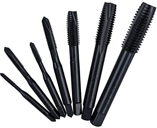 Treki 7PCS Juego de Machos de Roscar Métrico Tarauds Machine HSS Tornillos Roscadores de Nitrurado M3 M4 M5 M6 M8 M10 M12 Tarauds à Goujure Droite Outil Taraudage Filetage