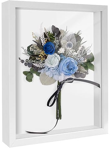 3D Bilderrahmen zum Befüllen 25x20cm, 3D Objektrahmen Hölzern bis 3cm, Tiefer Rahmen für Wand & Desktop für Fotos, Blumen, DIY Erinnerungsstücke, 3D Rahmen für Deko Wand /Schreibtisch/Geschenk